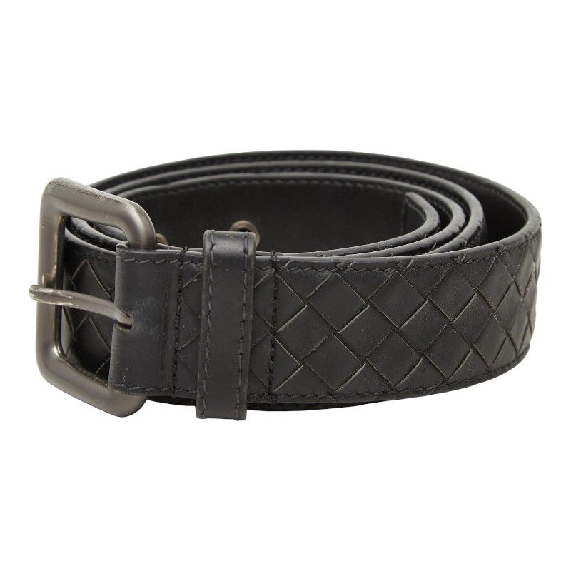 Bottega Veneta Intrecciato Belt 95 33 Black Leather — view 2