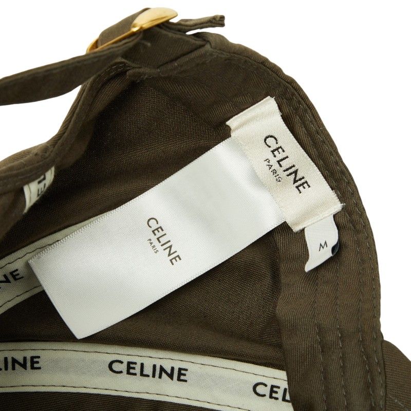 Celine Triomphe Logo Baseball Cap M Khaki Cotton Polyester — view 6