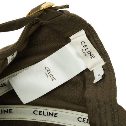 Celine Triomphe Logo Baseball Cap M Khaki Cotton Polyester — view 6