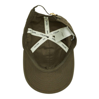Celine Triomphe Logo Baseball Cap M Khaki Cotton Polyester — view 4