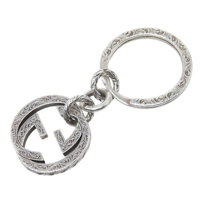 Gucci Interlocking Key Ring Key Holder Charm Silver — view 2