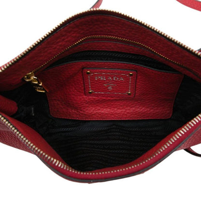 Prada Shoulder Bag Clutch Red Leather — view 4