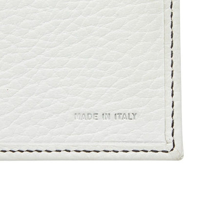 Fendi Zucchino Logo Charm Trifold Wallet White Brown Canvas Leather — view 9