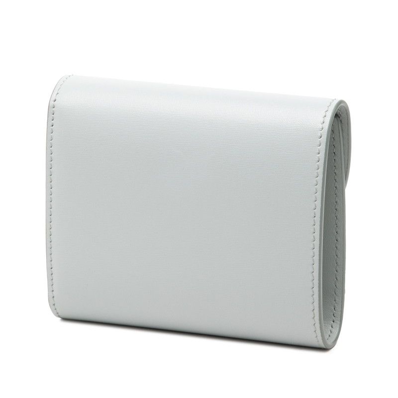 Celine Triomphe Flap Wallet Trifold Compact Ice Blue Leather — view 2