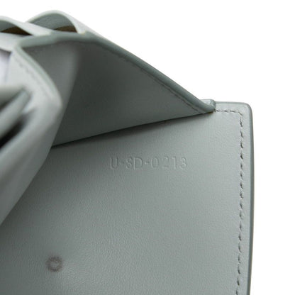 Celine Triomphe Flap Wallet Trifold Compact Ice Blue Leather — view 7
