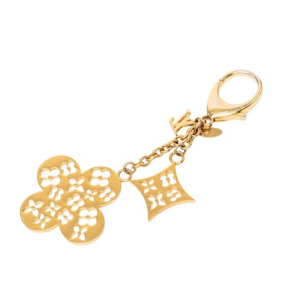 Louis Vuitton Monogram Flower Ivy Bag Charm Key Holder Gold Plated — view 2