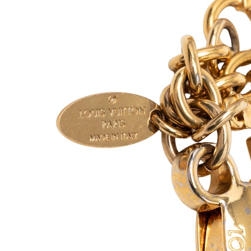 Louis Vuitton Monogram Flower Ivy Bag Charm Key Holder Gold Plated — view 4