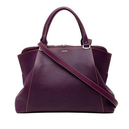 Cartier C de Cartier 2-Way Shoulder Bag Purple Leather