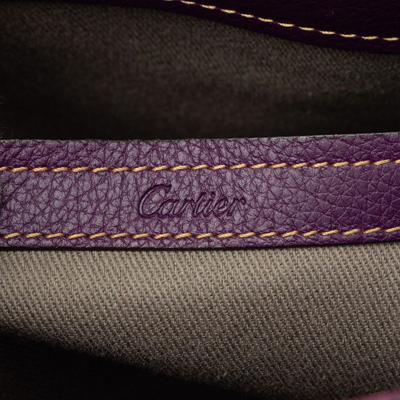 Cartier C de Cartier 2-Way Shoulder Bag Purple Leather — view 6