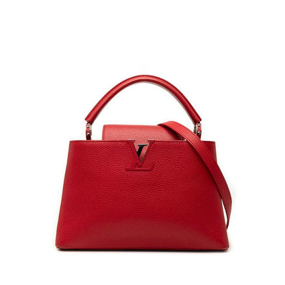 Louis Vuitton Capucines PM 2-Way Shoulder Bag Ruby Red Taurillon Leather