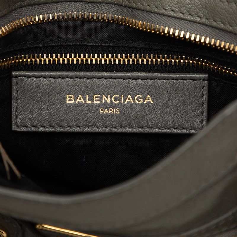 Balenciaga Classic Metal Edge Mini City 2-Way Shoulder Bag Gray Leather — view 5