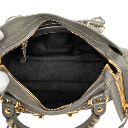 Balenciaga Classic Metal Edge Mini City 2-Way Shoulder Bag Gray Leather — view 4