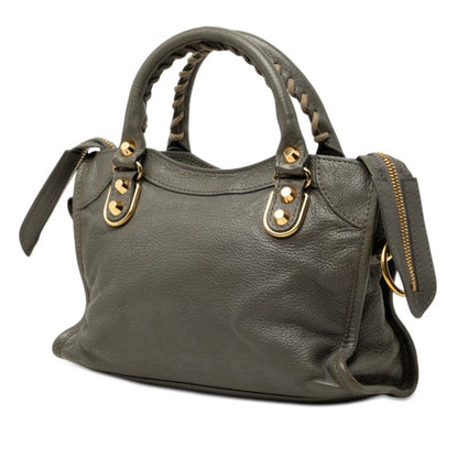 Balenciaga Classic Metal Edge Mini City 2-Way Shoulder Bag Gray Leather — view 2
