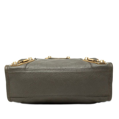Balenciaga Classic Metal Edge Mini City 2-Way Shoulder Bag Gray Leather — view 3