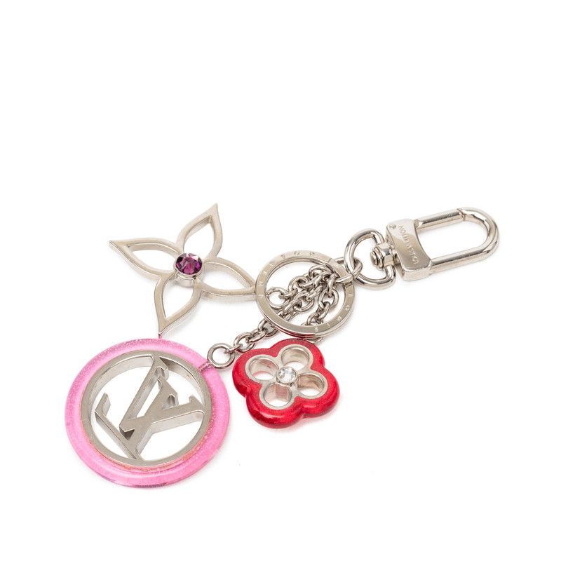 Louis Vuitton Porte Cles Color Line Strass Charm Key Holder Key Ring Silver — view 2