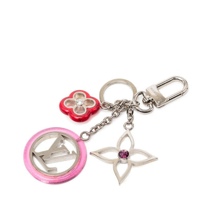 Louis Vuitton Porte Cles Color Line Strass Charm Key Holder Key Ring Silver