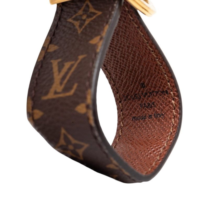Louis Vuitton Monogram Key Holder Dragonne Charm Gold Brown Plated — view 3