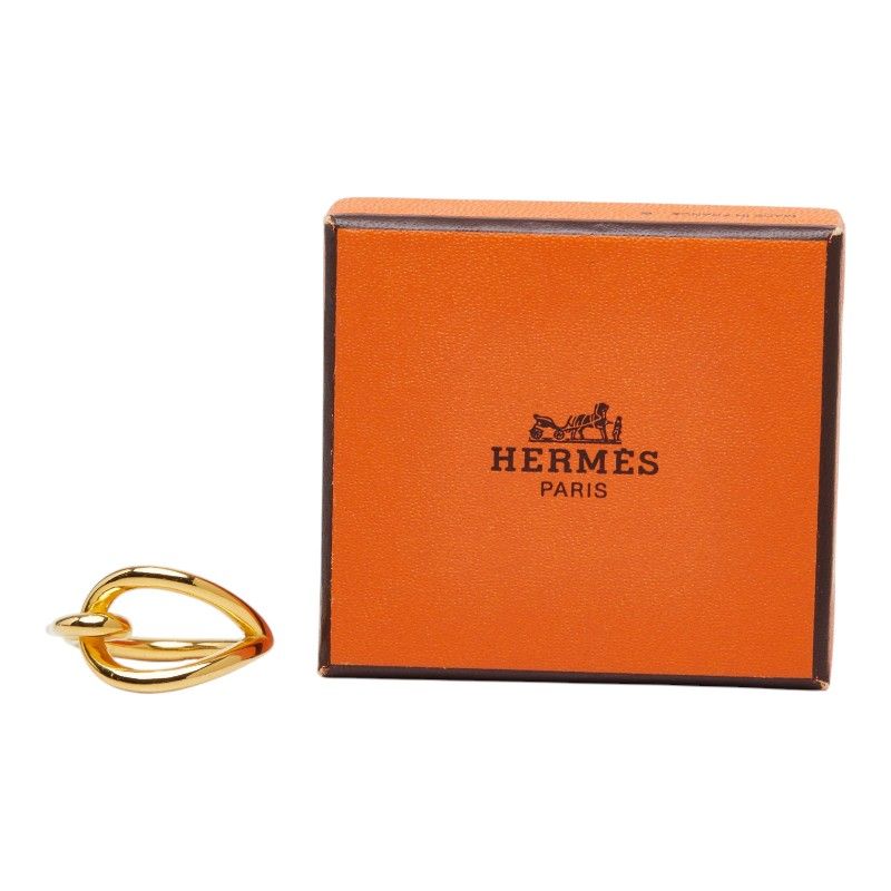 Hermes Jumbo Scarf Ring Gold Plated — view 6