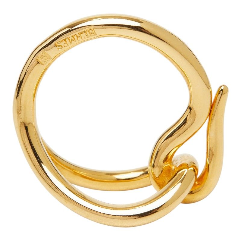 Hermes Jumbo Scarf Ring Gold Plated — view 5