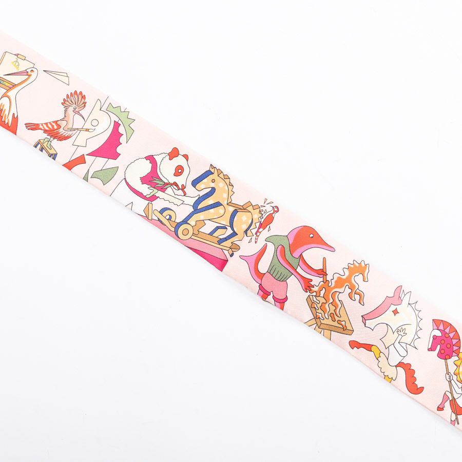 Hermes Scarf Twilly Scarves Pink — view 2