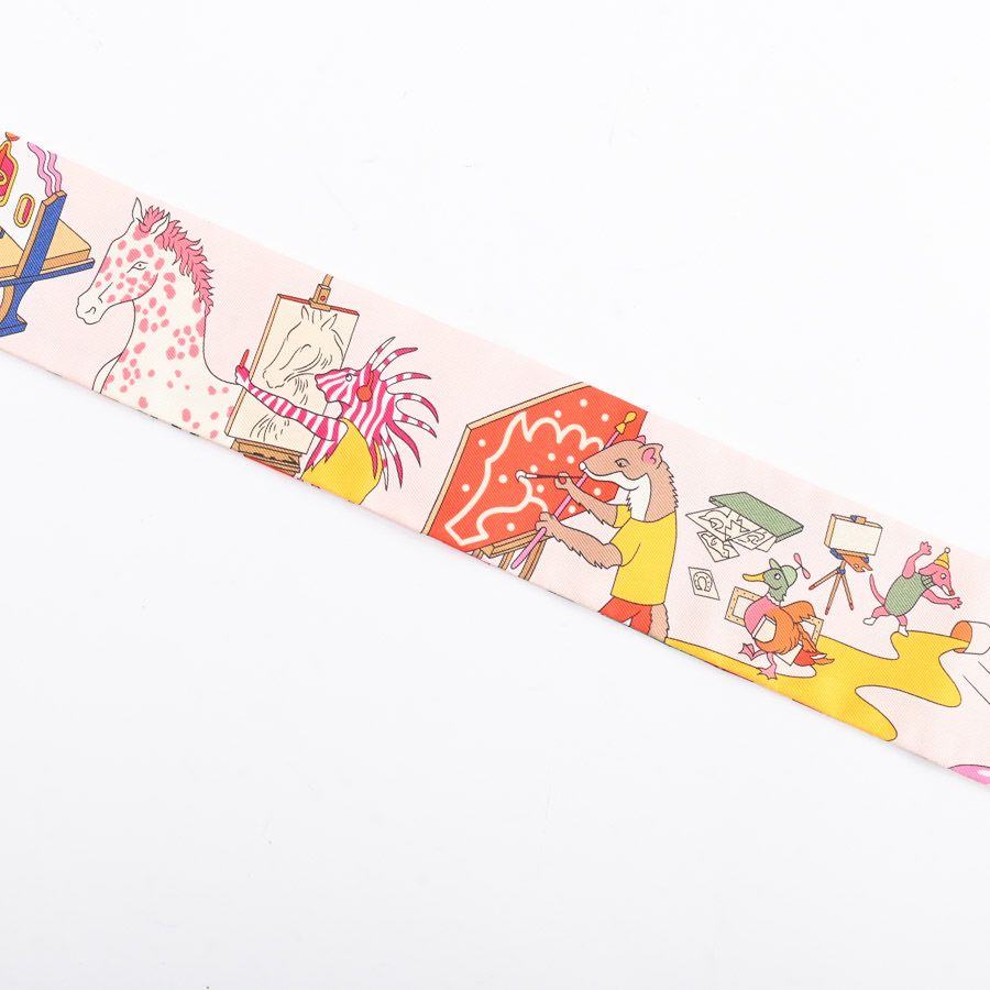 Hermes Scarf Twilly Scarves Pink — view 3