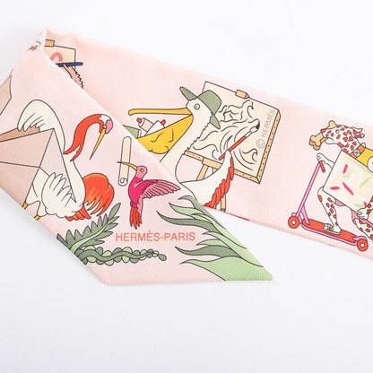 Hermes Scarf Twilly Scarves Pink — view 4