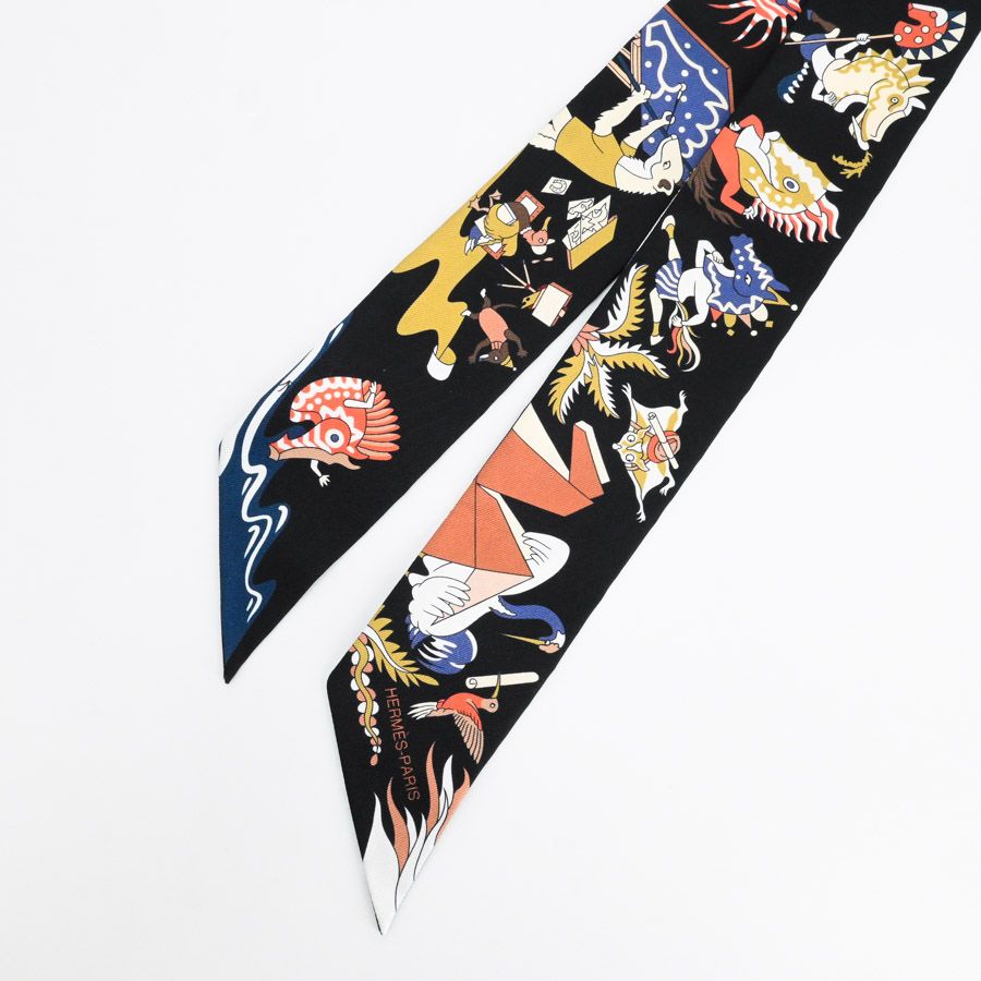 Hermes Scarf Twilly Scarves Black — view 2