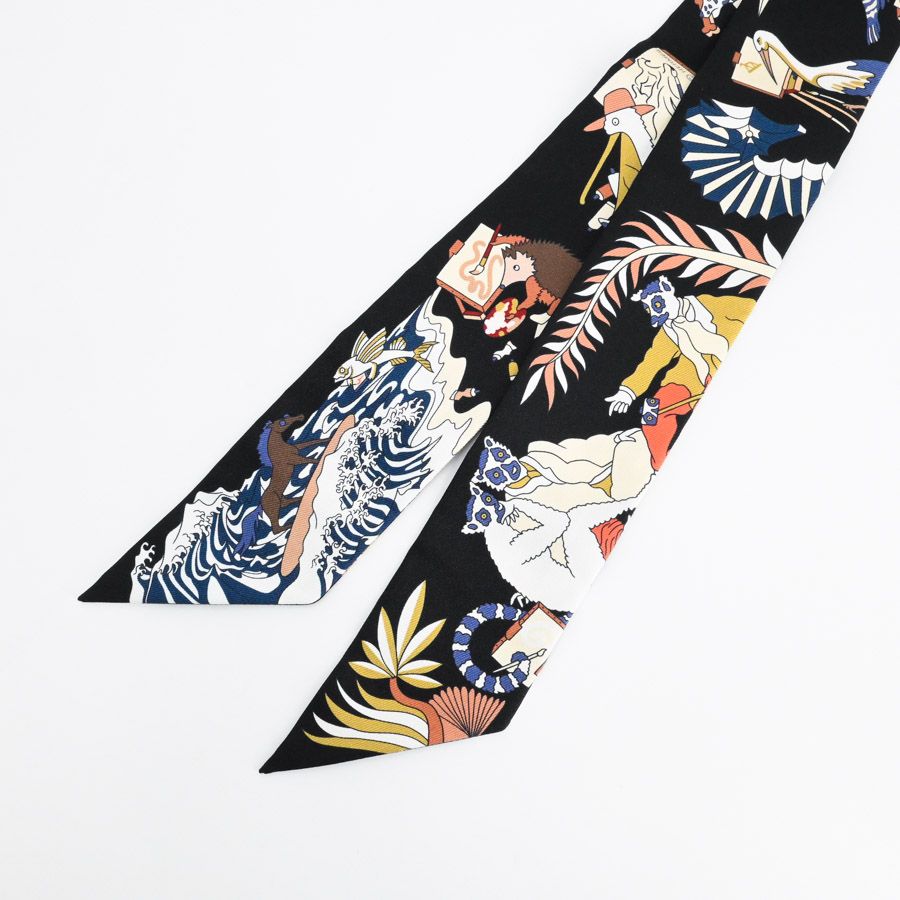 Hermes Scarf Twilly Scarves Black — view 3