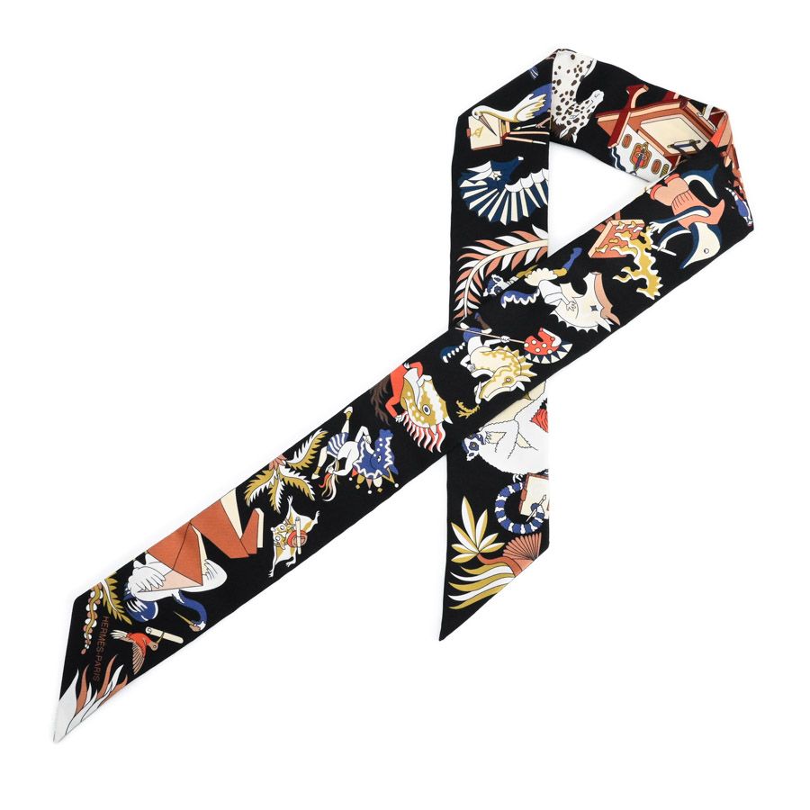 Hermes Scarf Twilly Scarves Black