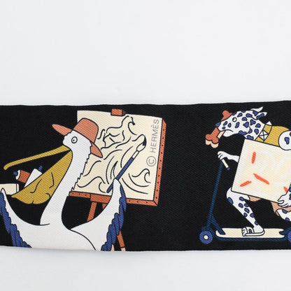 Hermes Scarf Twilly Scarves Black — view 4