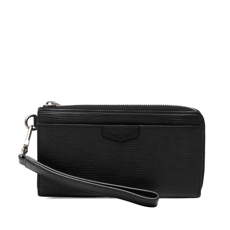 Louis Vuitton Epi Zippy Dragonne L-shaped Zipper Wallet Noir Black Leather