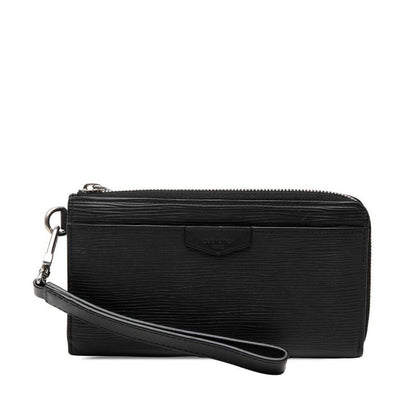 Louis Vuitton Epi Zippy Dragonne L-shaped Zipper Wallet Noir Black Leather