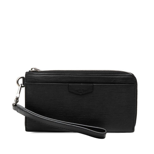 Louis Vuitton Epi Zippy Dragonne L-shaped Zipper Wallet Noir Black Leather