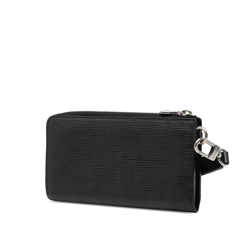 Louis Vuitton Epi Zippy Dragonne L-shaped Zipper Wallet Noir Black Leather — view 2