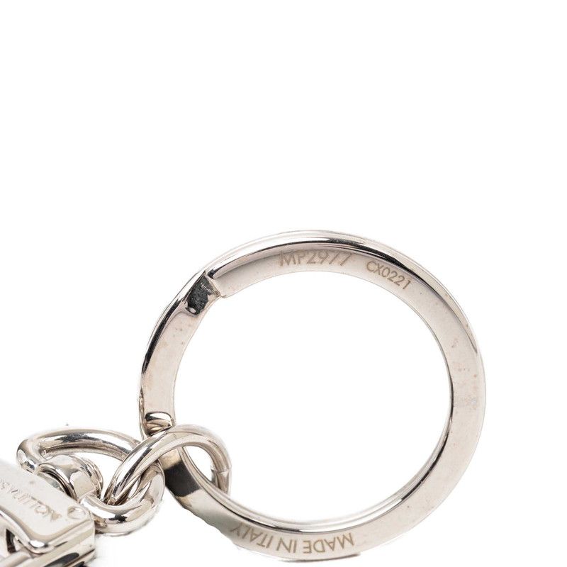 Louis Vuitton Porte Cles LV Turtle Key Holder Key Ring Charm Green Leather Metal — view 4