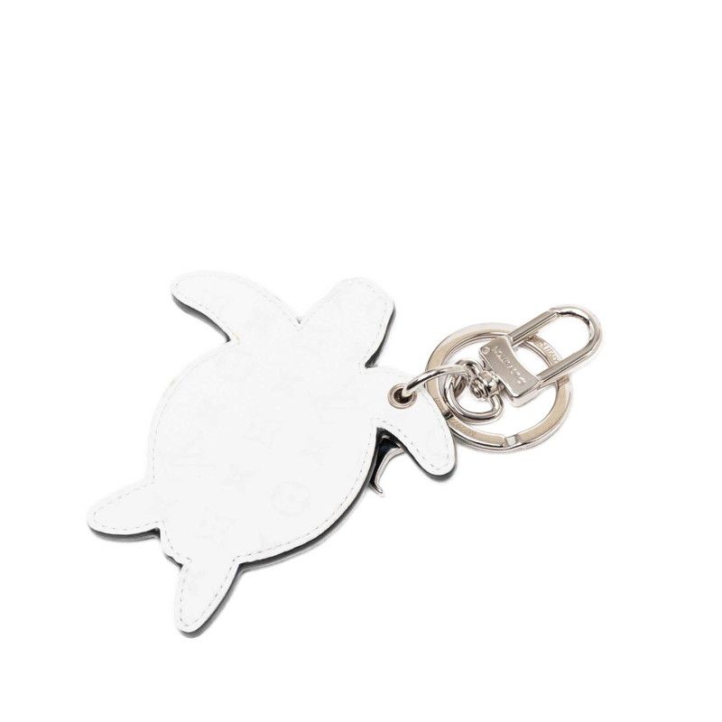 Louis Vuitton Porte Cles LV Turtle Key Holder Key Ring Charm Green Leather Metal — view 2