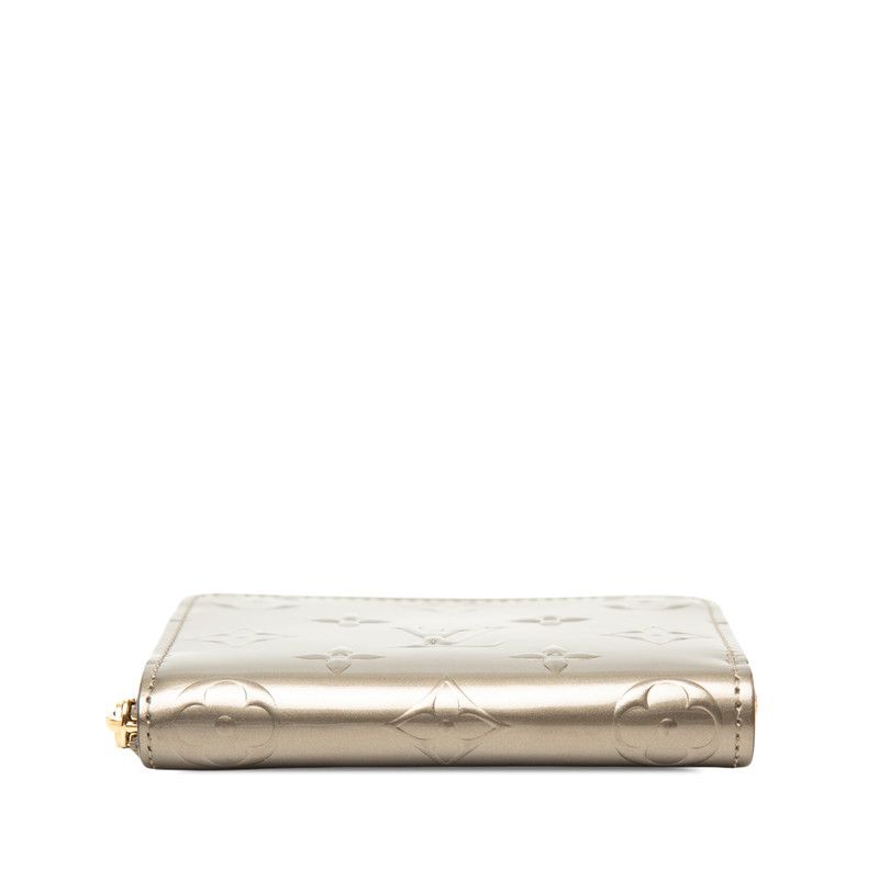 Louis Vuitton Monogram Vernis Zippy Coin Purse Chien Pergne Metallisee Gray — view 3