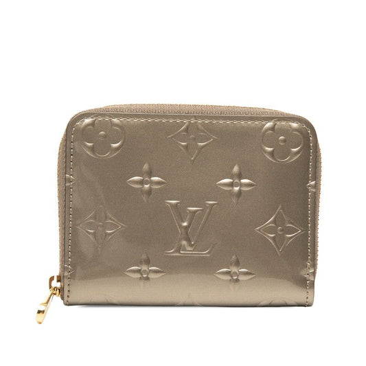 Louis Vuitton Monogram Vernis Zippy Coin Purse Chien Pergne Metallisee Gray