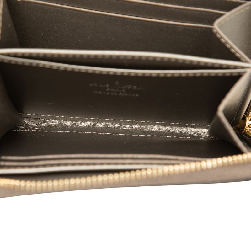 Louis Vuitton Monogram Vernis Zippy Coin Purse Chien Pergne Metallisee Gray — view 4