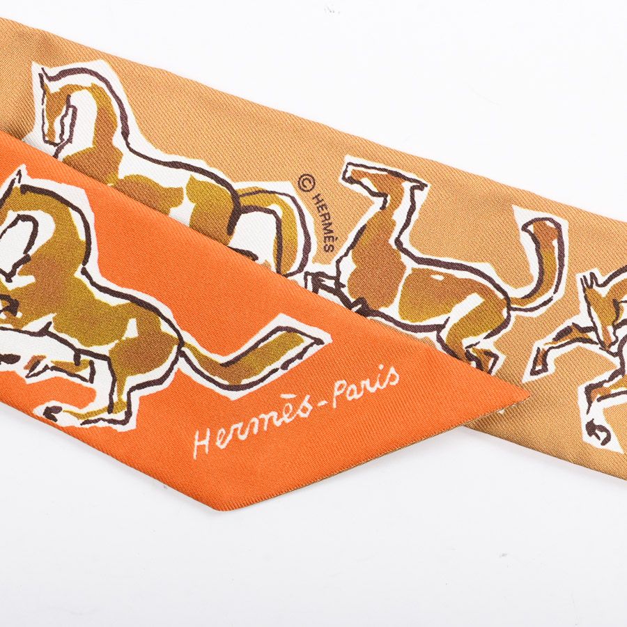 Hermes Scarf Twilly Scarves Orange — view 4