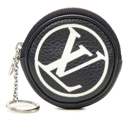 Louis Vuitton Cles Pochette Key Ring Key Holder Mini Pouch Coin Case Navy