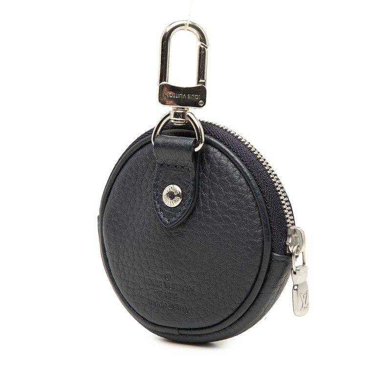 Louis Vuitton Cles Pochette Key Ring Key Holder Mini Pouch Coin Case Navy — view 3