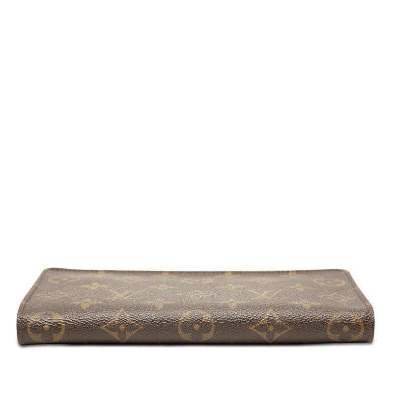 Louis Vuitton Monogram Porte-Monnaie Gip Zip Around Wallet Brown Leather — view 3