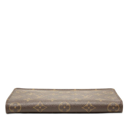 Louis Vuitton Monogram Porte-Monnaie Gip Zip Around Wallet Brown Leather — view 3