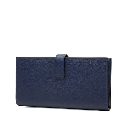 Hermes Bearn Souffle Bifold Wallet Blue Saphir Gold Veau Epsom — view 2
