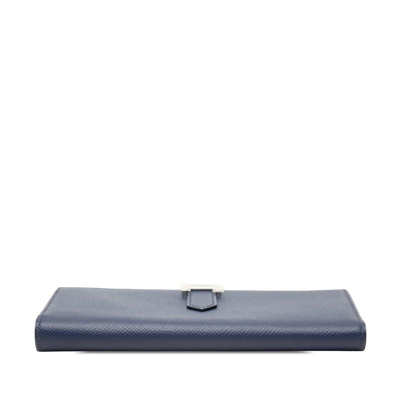 Hermes Bearn Souffle Bifold Wallet Blue Saphir Gold Veau Epsom — view 3