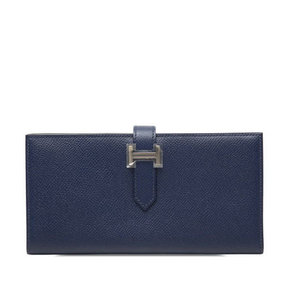 Hermes Bearn Souffle Bifold Wallet Blue Saphir Gold Veau Epsom