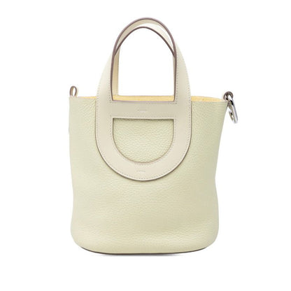 Hermes in the Loop 18 Handbag Jaune Milton Light Yellow Silver Taurillon — view 2