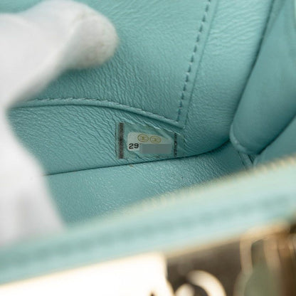 Chanel CC Logo Trendy CC Quilted Shoulder Bag Light Blue Gold Lambskin — view 6