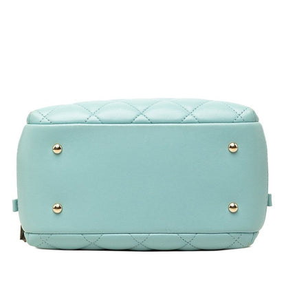 Chanel CC Logo Trendy CC Quilted Shoulder Bag Light Blue Gold Lambskin — view 3